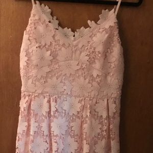 Pink Lace Midi Dress